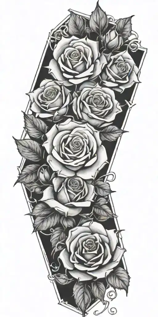 roses and diamonds intertwined within tattoo design idea