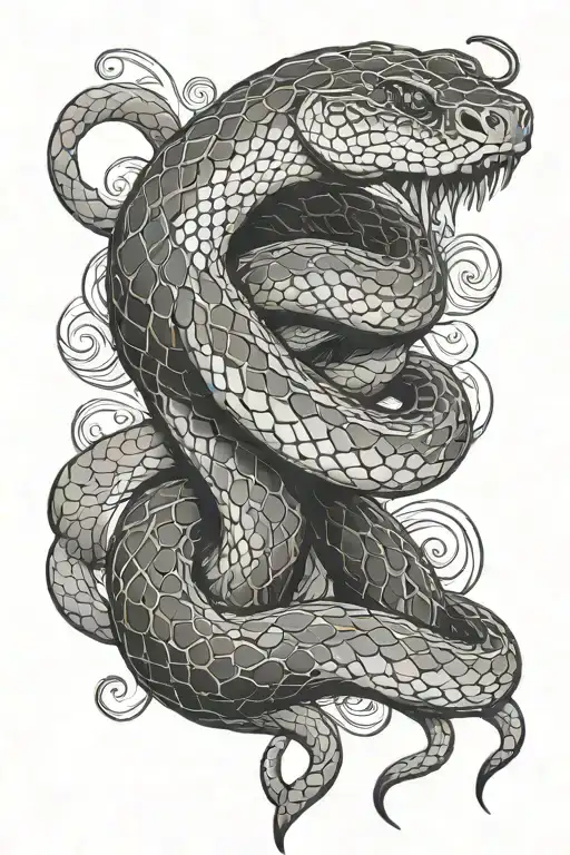 snake eating its own tail tattoo design idea