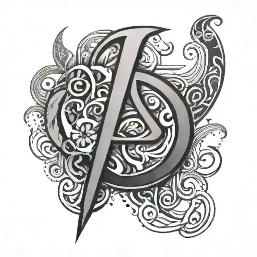 Creating a tribal-style tattoo of the letter Psi. tattoo design idea