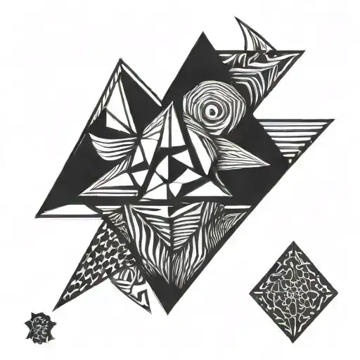all black rhombus tattoo design idea
