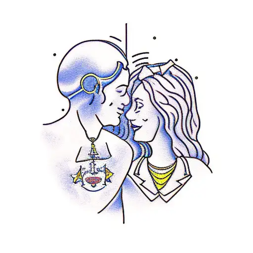 Symbolic representation of the meeting between me and my best friend who changed my whole life in the best way tattoo design idea