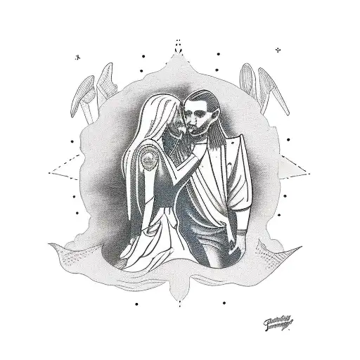 Symbolic representation of the meeting between me and my best friend who changed my whole life in the best way tattoo design idea