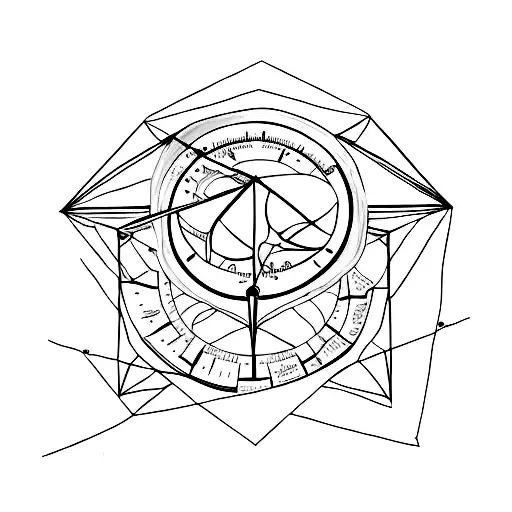 a sand timepiece surrounded by one equilateral triangle tattoo design idea