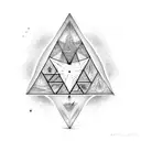 equilateral triangle with a timepiece tattoo design idea