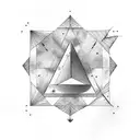 equilateral triangle with a timepiece tattoo design idea