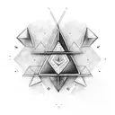 equilateral triangle with a timepiece tattoo design idea