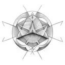 a sand timepiece surrounded by one equilateral triangle tattoo design idea