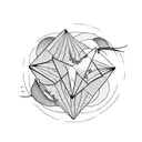 a sand timepiece surrounded by one equilateral triangle tattoo design idea