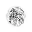 fish and Pegasus with the names David and Canyon incorporated along with 4/4/2017 and 7/17/17 dates tattoo design idea