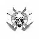 Construction crane with a skull operator tattoo design idea