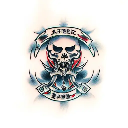 japanese Reaper death seal  tattoo design idea