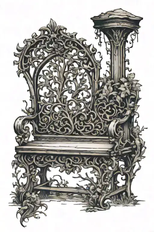  bench for husband wife nature tattoo design idea