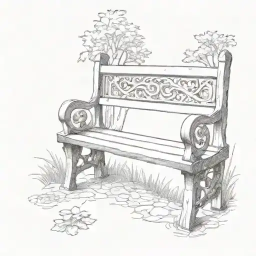 park bench tattoo design idea