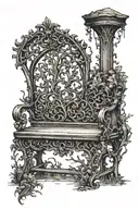  bench for husband wife nature tattoo design idea