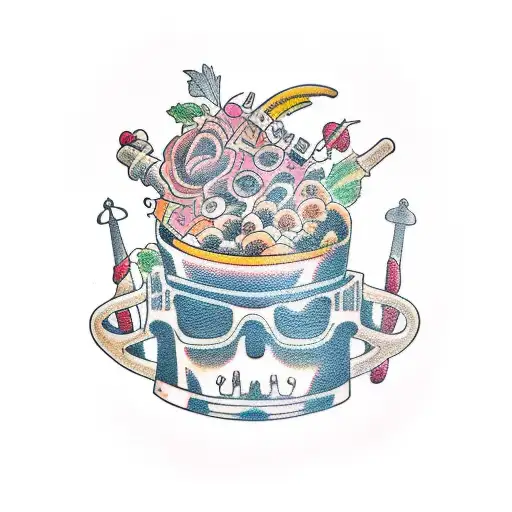 the word salad with beers in for front tattoo design idea