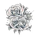 cuchara con rosas de amapolas tattoo design idea