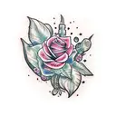 cuchara con rosas de amapolas tattoo design idea