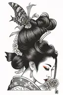 Geisha only masks tattoo design idea