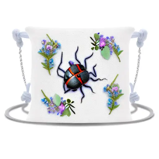 arm bracelet with forget me Not  Flower and lavander and on a leaf a ladybug tattoo design idea