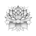lotus flower with asymmetric and imperfect petals tattoo design idea