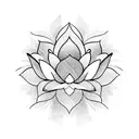 lotus flower with asymmetric and imperfect petals tattoo design idea