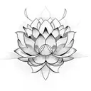 lotus flower with asymmetric petals tattoo design idea