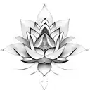 lotus flower with asymmetric petals tattoo design idea