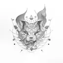 Abstract tattoo , "Be present, not perfect" tattoo design idea