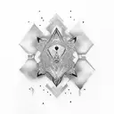 Abstract tattoo , "Be present, not perfect" tattoo design idea