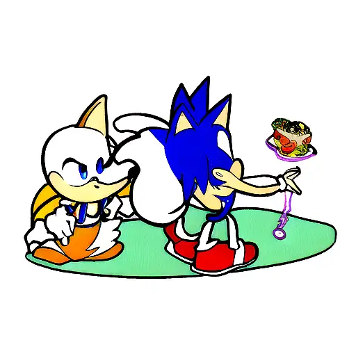 Sonic saliendo de un anillo dorado tattoo design idea