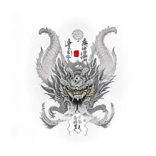 dragão oriental   tattoo design idea
