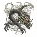 Shadow dragon wrapped tattoo design idea