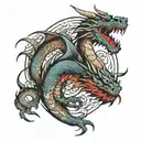 Shadow dragon wrapped tattoo design idea