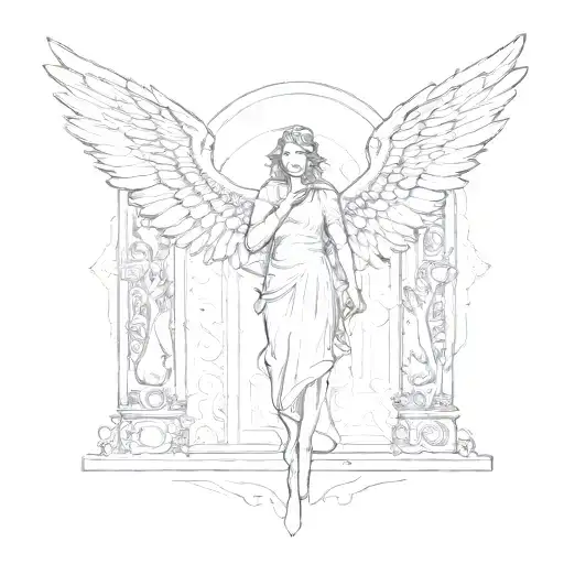 The gateway to the world Was still outside the reach of him Would never belonged to angels Had never belonged to men tattoo design idea