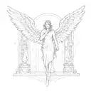 The gateway to the world Was still outside the reach of him Would never belonged to angels Had never belonged to men tattoo design idea