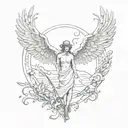 The gateway to the world Was still outside the reach of him Would never belonged to angels Had never belonged to men tattoo design idea