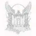 The gateway to the world Was still outside the reach of him Would never belonged to angels Had never belonged to men tattoo design idea