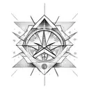 fall down seven times stand up eight with illuminati sign tattoo design idea