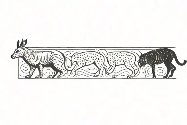 homing pigeon gemsbok kangaroo lion tattoo design idea