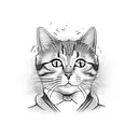 Cat in Harry Potter Sorting Hat and robe tattoo design idea