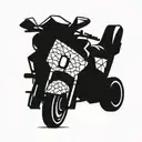 A geometric pattern incorporating elements of a fourwheeler and crotch rocket tattoo design idea