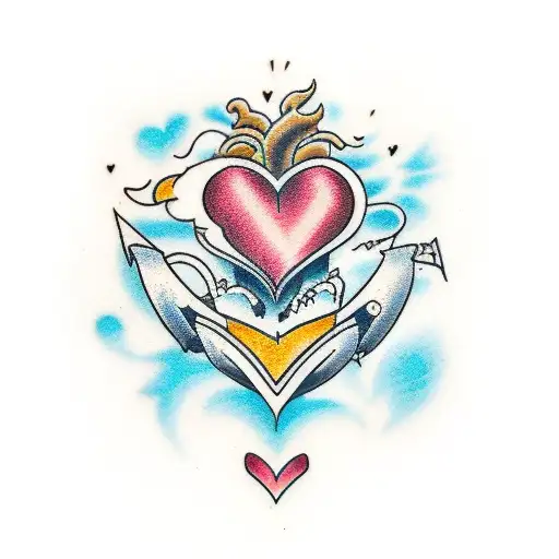 half of broken heart tattoo design idea