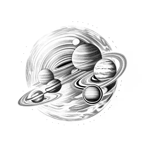 planets solar system tattoo design idea