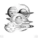 planets solar system tattoo design idea