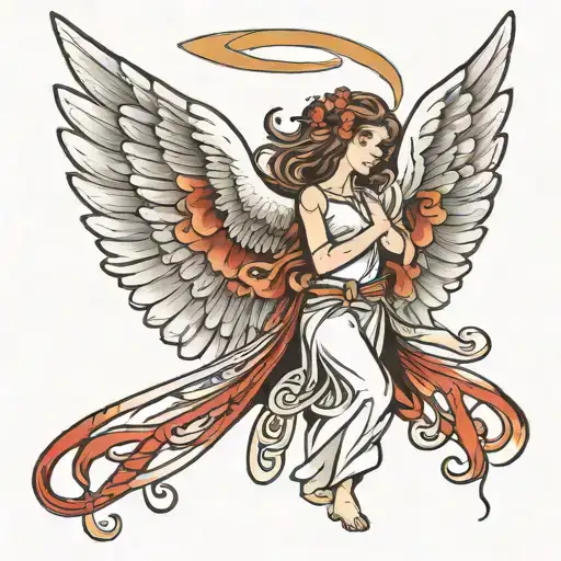 wing ridden angel tattoo design idea