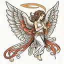wing ridden angel tattoo design idea