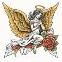 wing ridden angel tattoo design idea