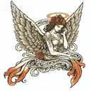 wing ridden angel tattoo design idea
