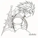 final fantasy 7 midgar with cloud strife tattoo design idea
