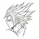 final fantasy 7 midgar with cloud strife tattoo design idea